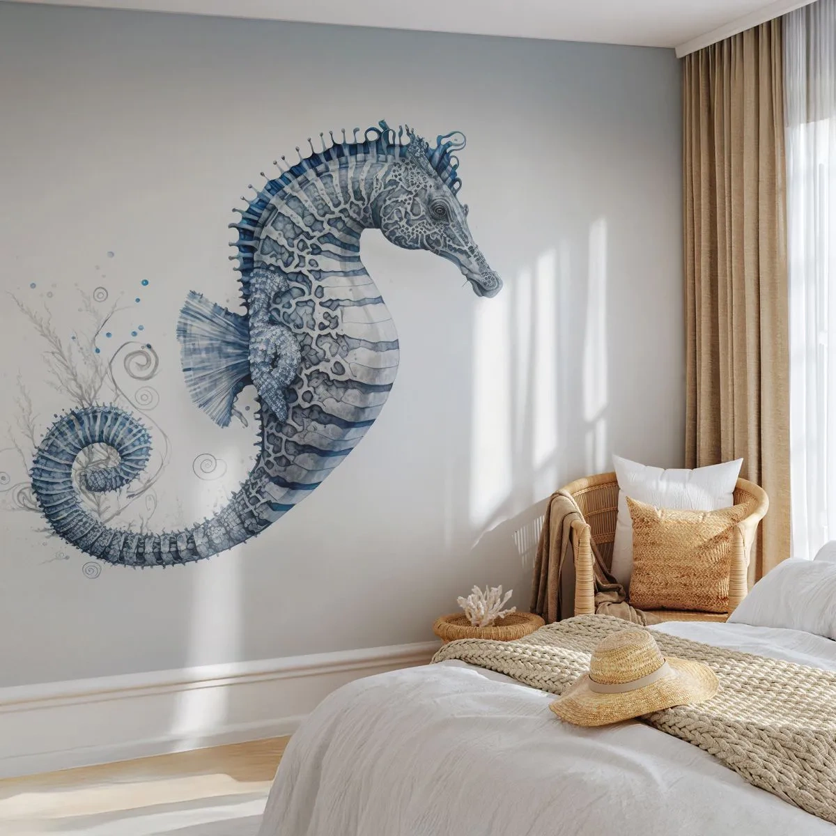 Fotótapéta Premium Sand - A természet finom tréfája - csikóhal, Tengerpart, korallzátony - 100x70 cm