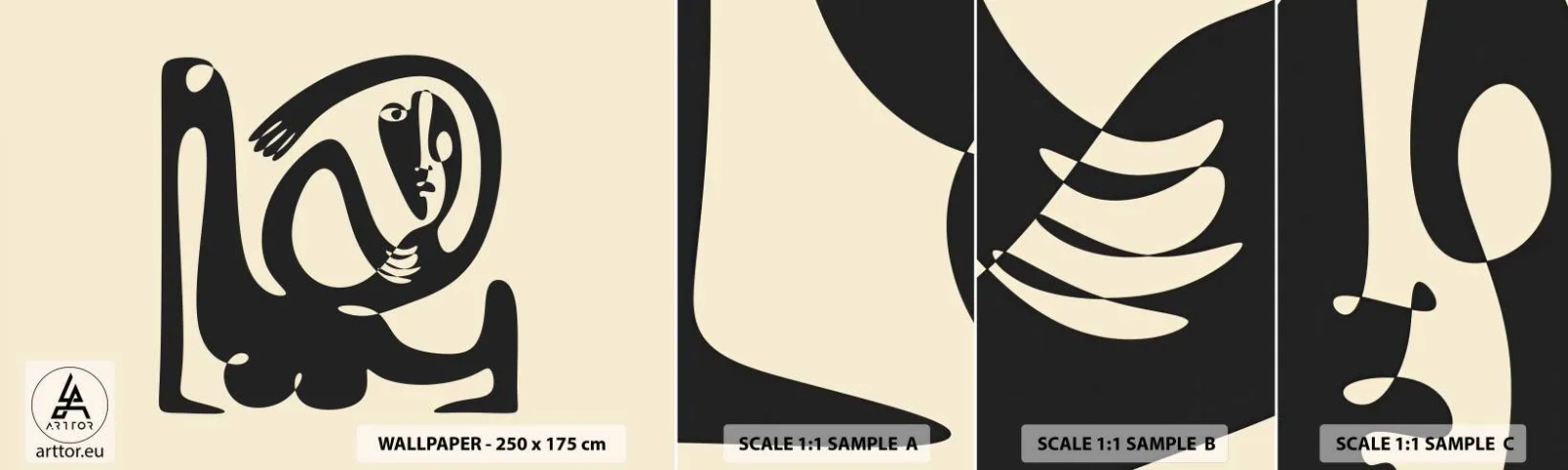 Fotótapéta Minta Standard Eco - Majdnem Picasso - Absztrakció, Darab, Grafika - 100x30 cm