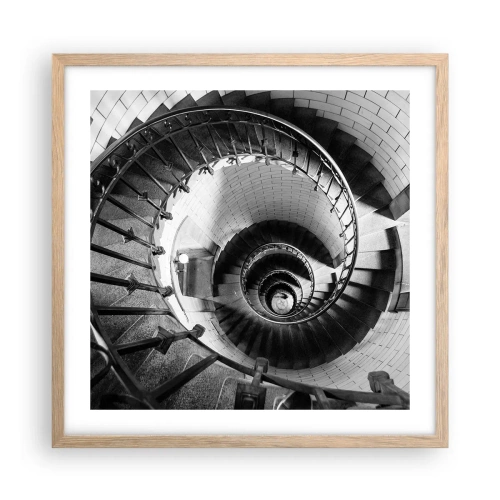 Poszter világos tölgy keretben - Feljebb es feljebb - 50x50 cm