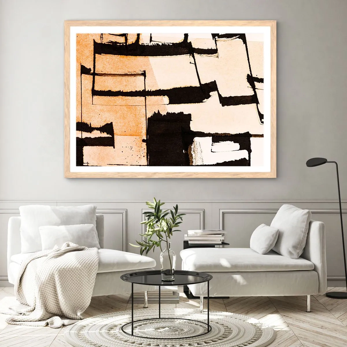 Poszter világos tölgy keretben - Mégis rend - 91x61 cm