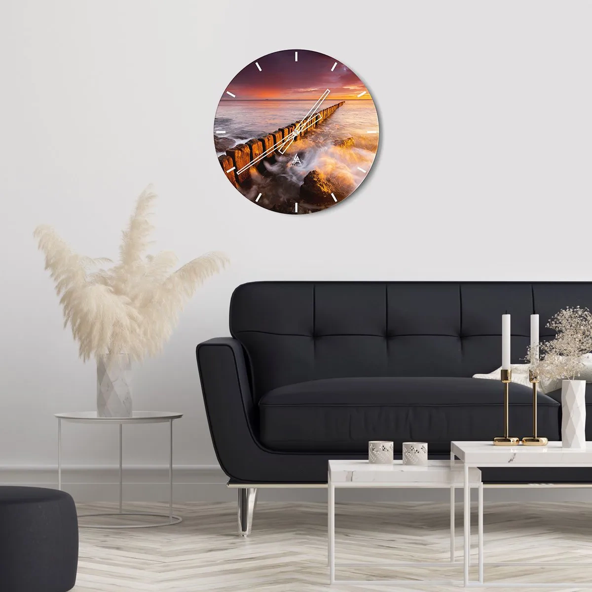 Falióra, Óra - A hullámok szelídsége - 30x30 cm