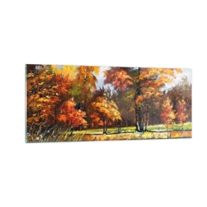 Üveg kép - Tájkép aranyban és bronzban - 100x40 cm
