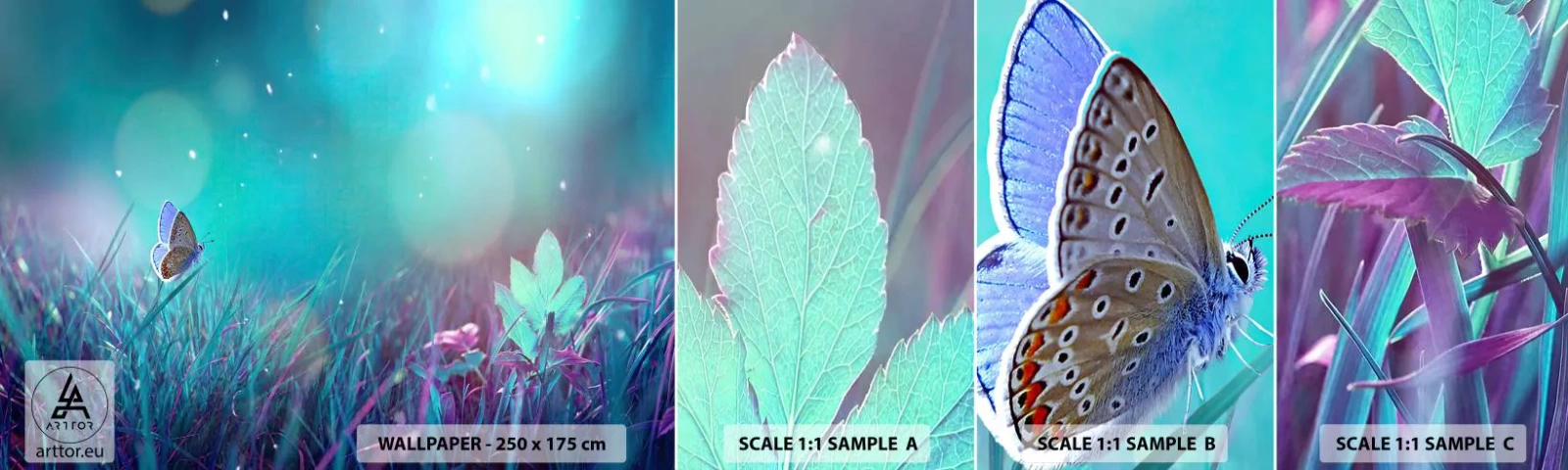 Fotótapéta Minta Öntapadós Deluxe Sticker - A rét titkos élete - Pillangó, Rét, Darab - 100x30 cm