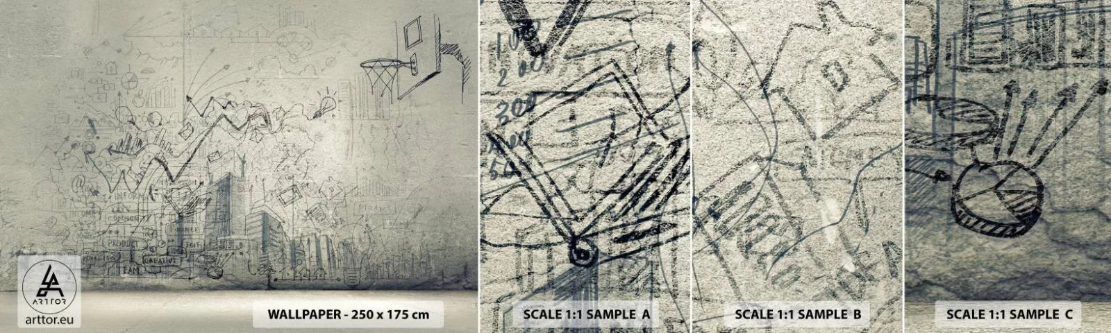 Fotótapéta Minta Öntapadós Deluxe Sticker - A remek városi életem - Falfirkálás, Darab, Grafika - 100x30 cm