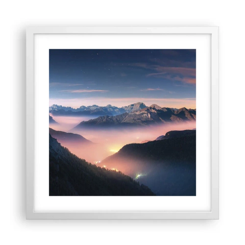 Poszter fekete keretben - Fény a völgyekben - 40x40 cm
