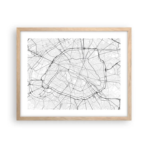 Poszter világos tölgy keretben - Párizs virága - 50x40 cm