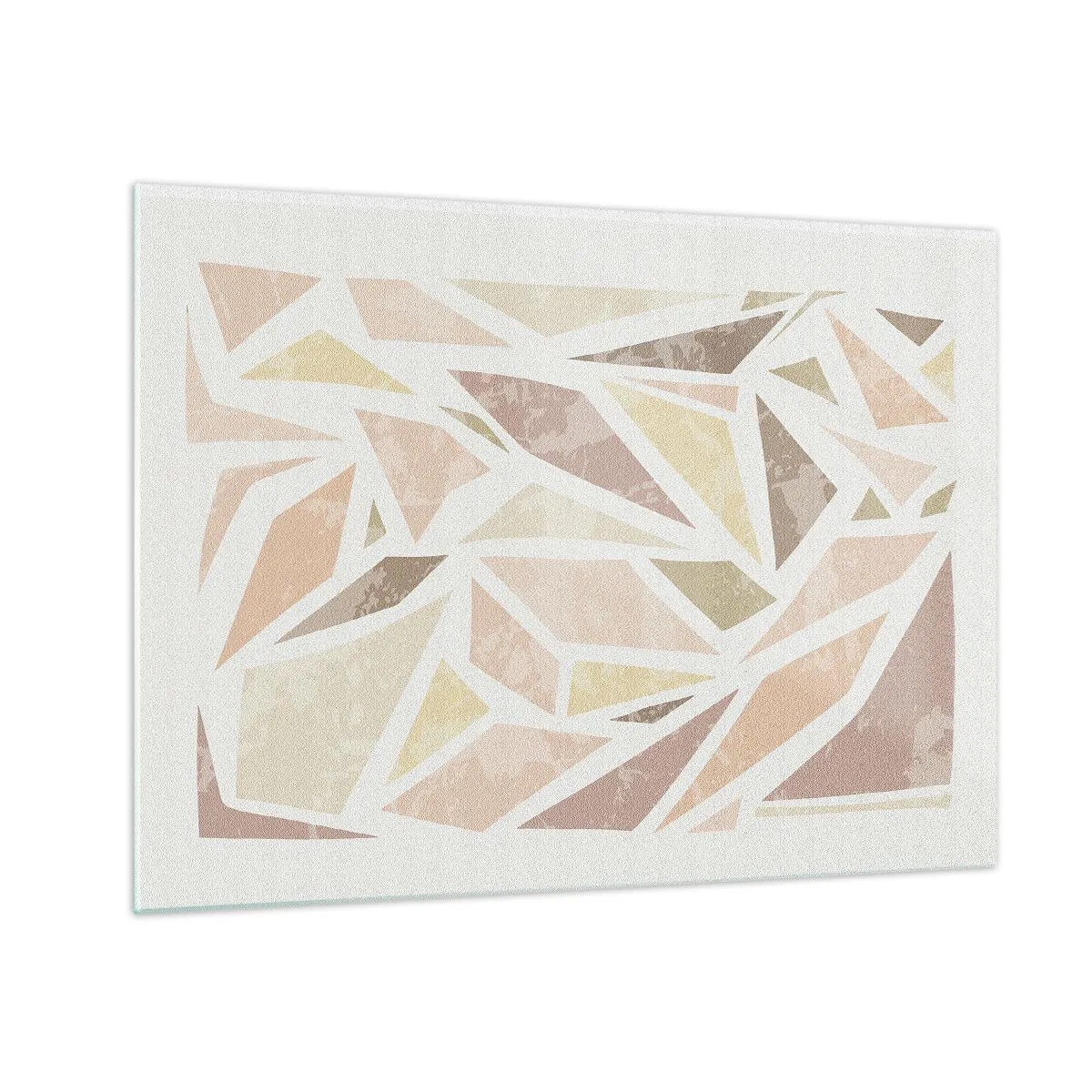 Üveg kép - Geometrikus mozaik pasztell színekben világos háttéren - 70x50cm - Üvegfestmény kompozíció - Modern fali dekoráció nappalihoz és hálószobához ARTTOR