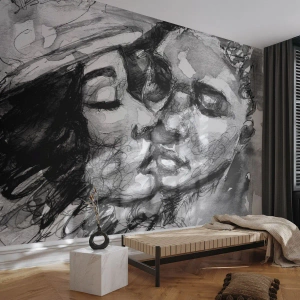 Fotótapéta Premium Canvas - Egy érzelmes pillanat - Puszi, Szerelem, Szerelmesek - 100x70 cm