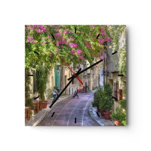 Falióra, Óra - Virágzó sikátor - 30x30 cm