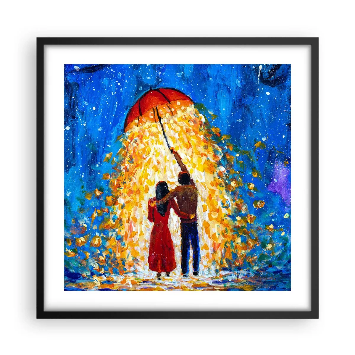 Poszter fehér keretben - Egy esős este varázsa? - 50x50 cm