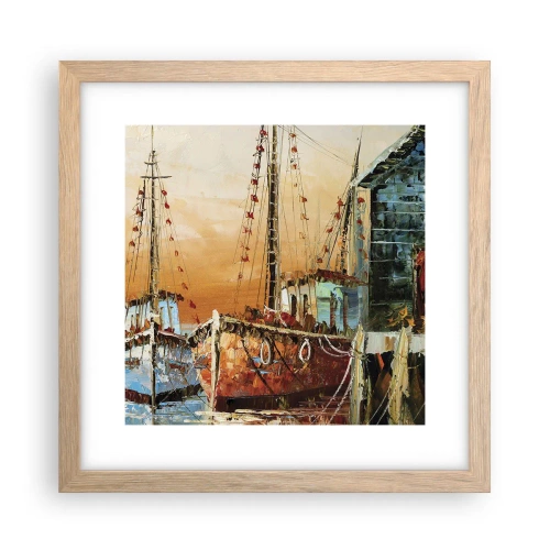 Poszter világos tölgy keretben - Nyugodt visszatérés - 30x30 cm