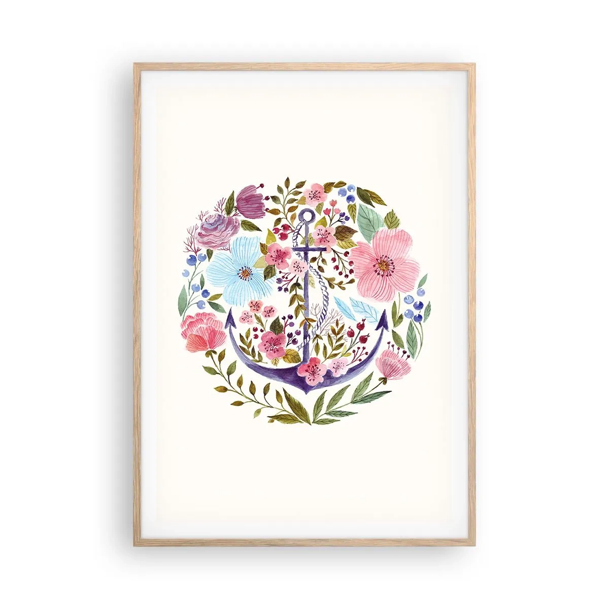 Poszter világos tölgy keretben - Egy tengerész jó éjszakai alvása - 70x100 cm