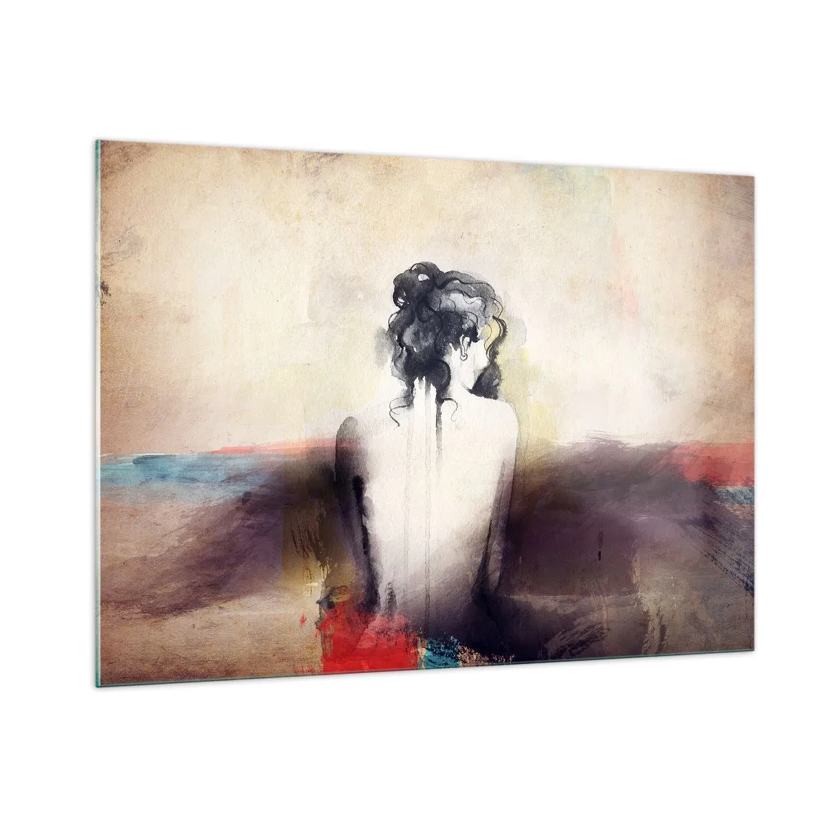 Üveg kép - Sima vonalak, ovális formák - 100x70 cm