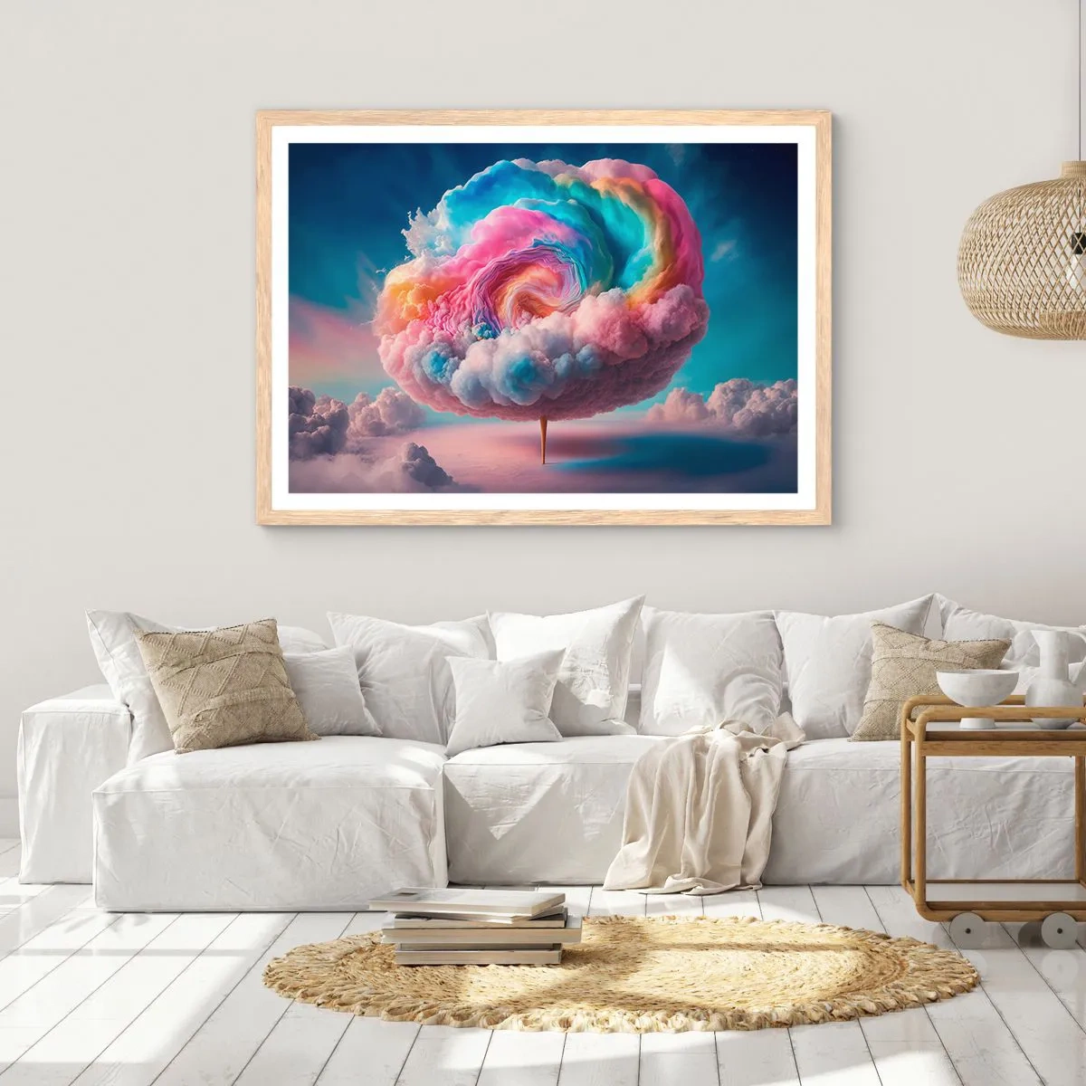 Poszter világos tölgy keretben - Álom egy vidámparkról - 40x30 cm