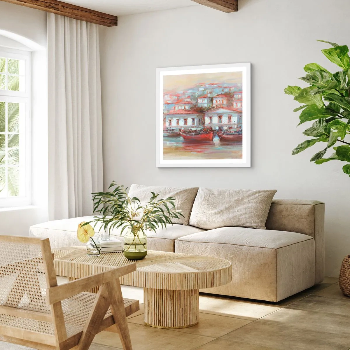 Poszter fekete keretben - Boldog kisváros - 30x30 cm