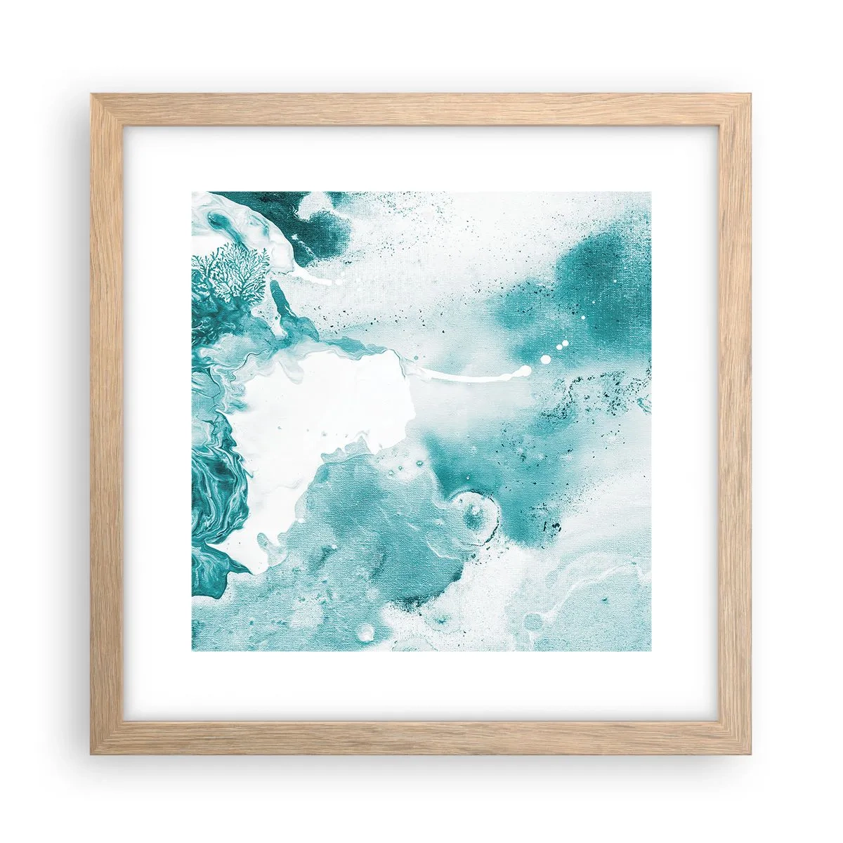 Poszter világos tölgy keretben - Kék holtágai - 30x30 cm