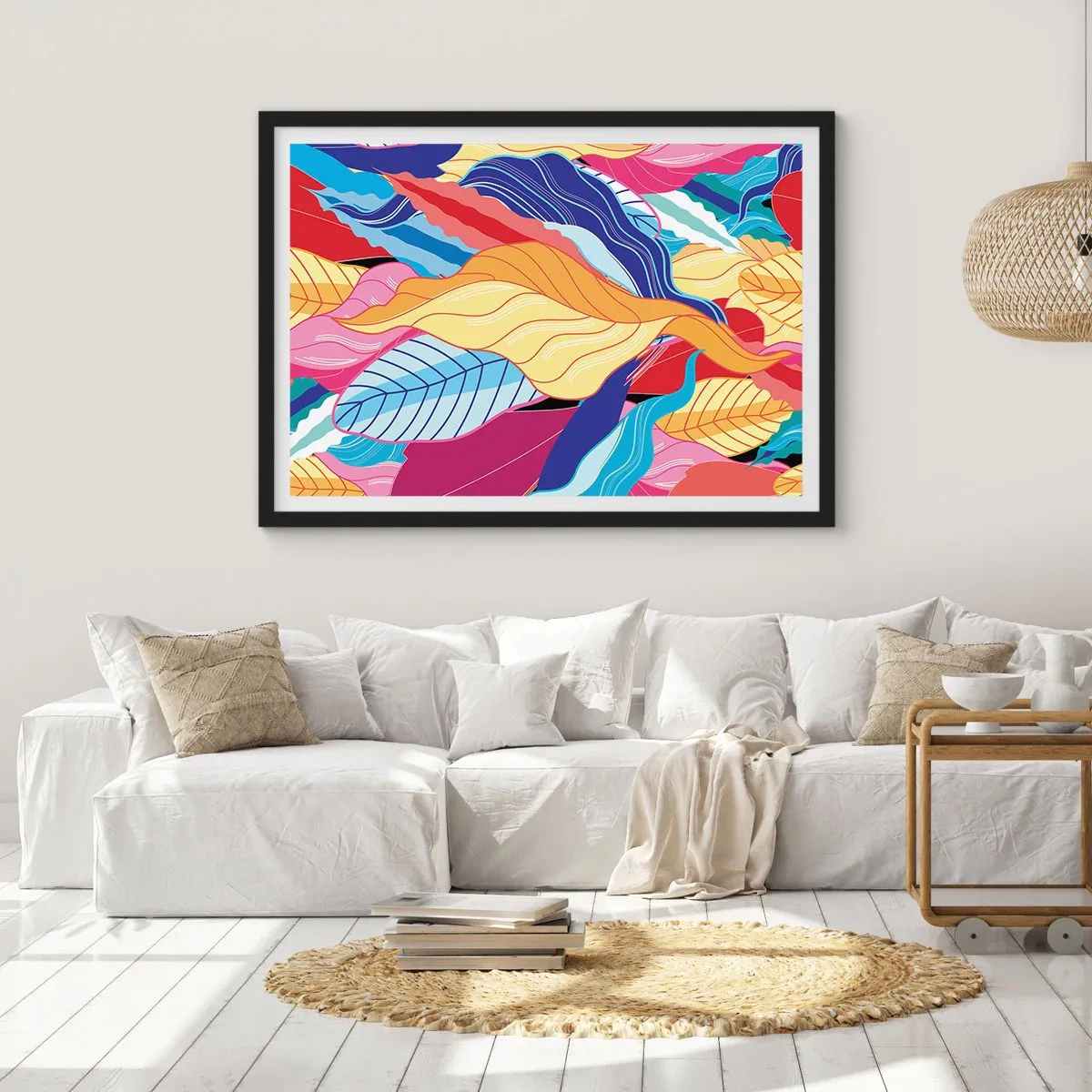 Poszter fehér keretben - Színes rendetlenség - 100x70 cm