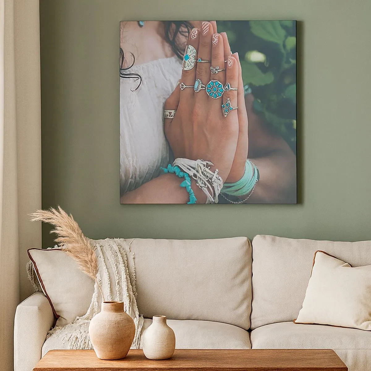 Vászonkép - Üdvözöljük a lét középpontjában - 30x30 cm