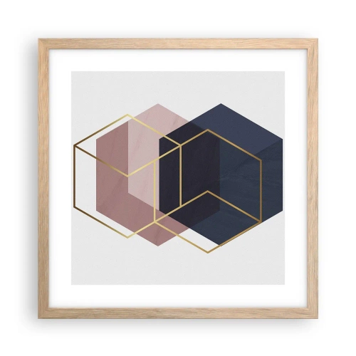 Poszter világos tölgy keretben - Az egyszerűség ereje - 40x40 cm