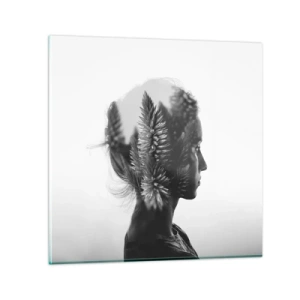 Üveg kép - A fenyőerdő hölgye - 30x30 cm