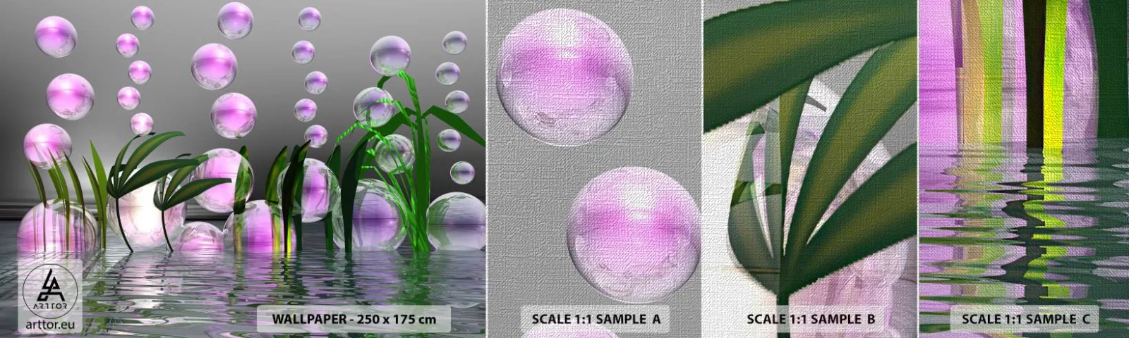 Fotótapéta Minta Premium Canvas - A könnyedség és az élet tükröződő kompozíciója - Absztrakció, Grafika, 3D - 100x30 cm