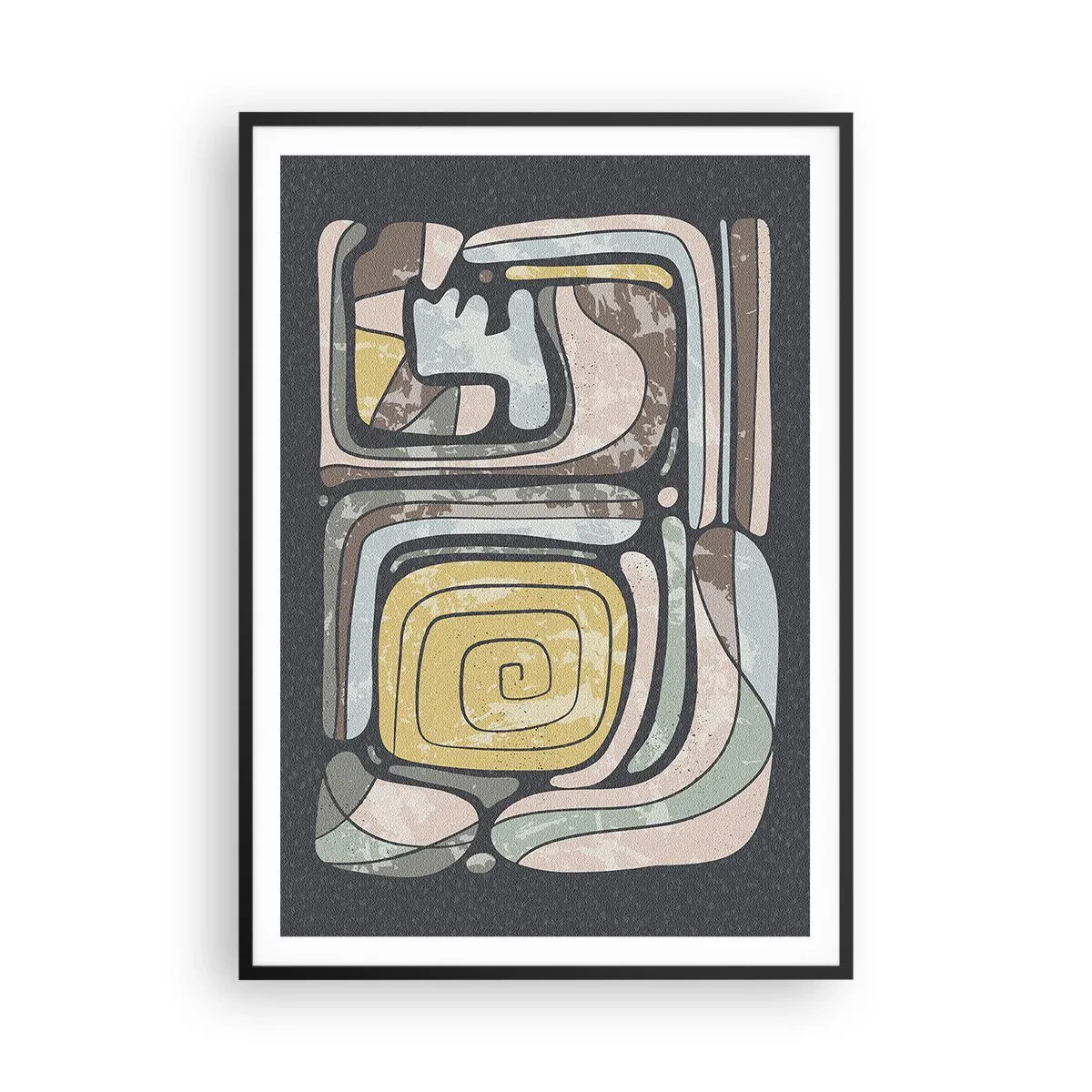Poszter fehér keretben - Absztrakció pre-kolumbián szellemben - 70x100 cm