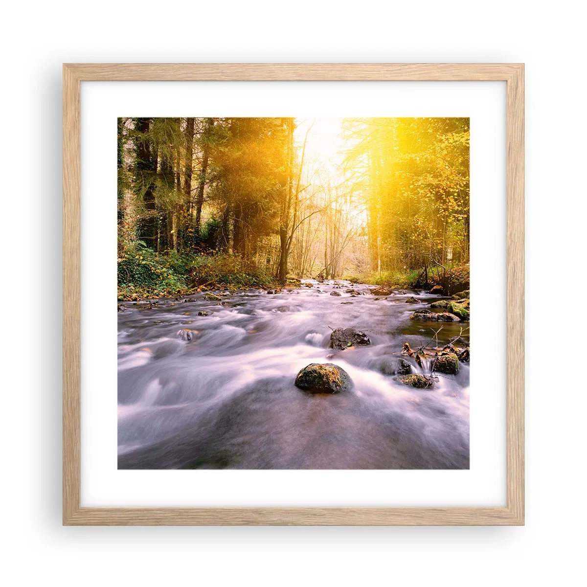 Poszter világos tölgy keretben - Malachit ezüst és arany keretben - 40x40 cm