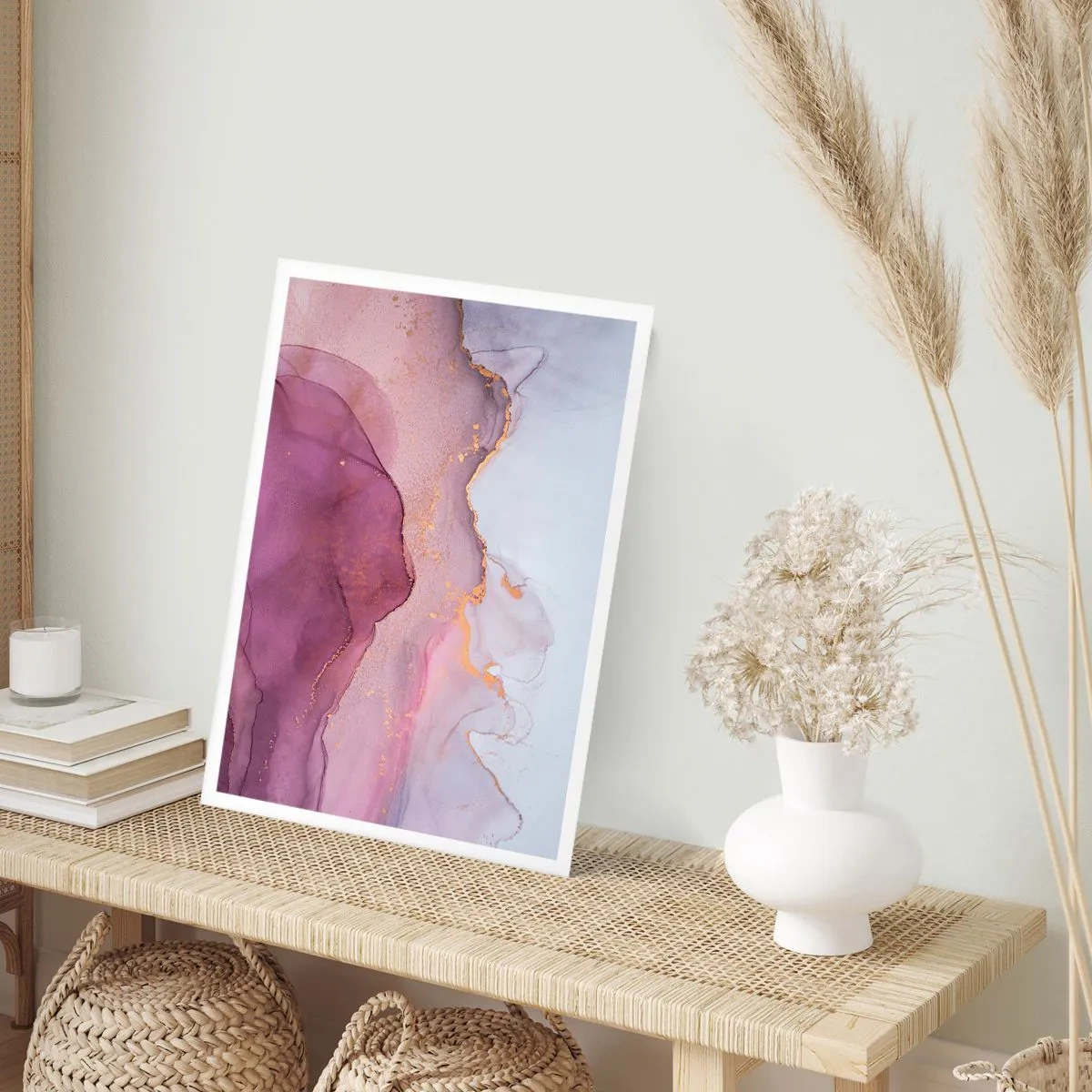 Poszter - Lila és orgonaszínű hullámok - 70x100 cm