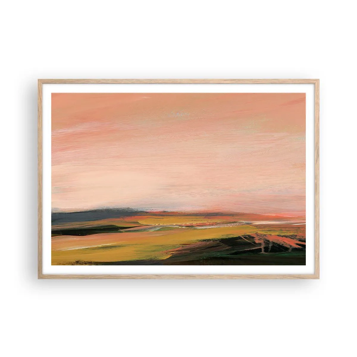 Poszter világos tölgy keretben - Rózsaszínben - 100x70 cm