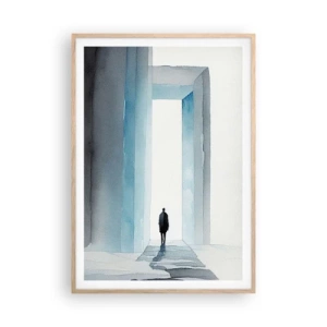 Poszter világos tölgy keretben - Élj korlátok nélkül - 70x100 cm