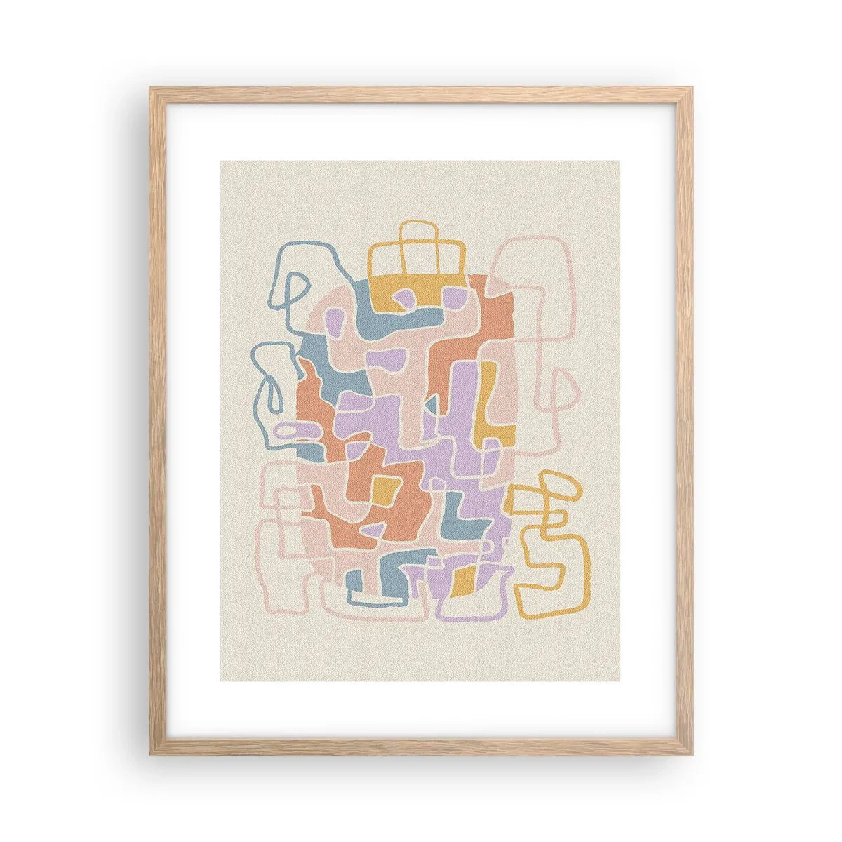 Poszter világos tölgy keretben - Labirintus - egy örömteli kaland - 40x50 cm