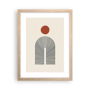 Poszter világos tölgy keretben - Formák és színek vonzalma - 30x40 cm