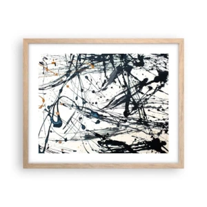 Poszter világos tölgy keretben - Expresszionista absztrakció - 50x40 cm