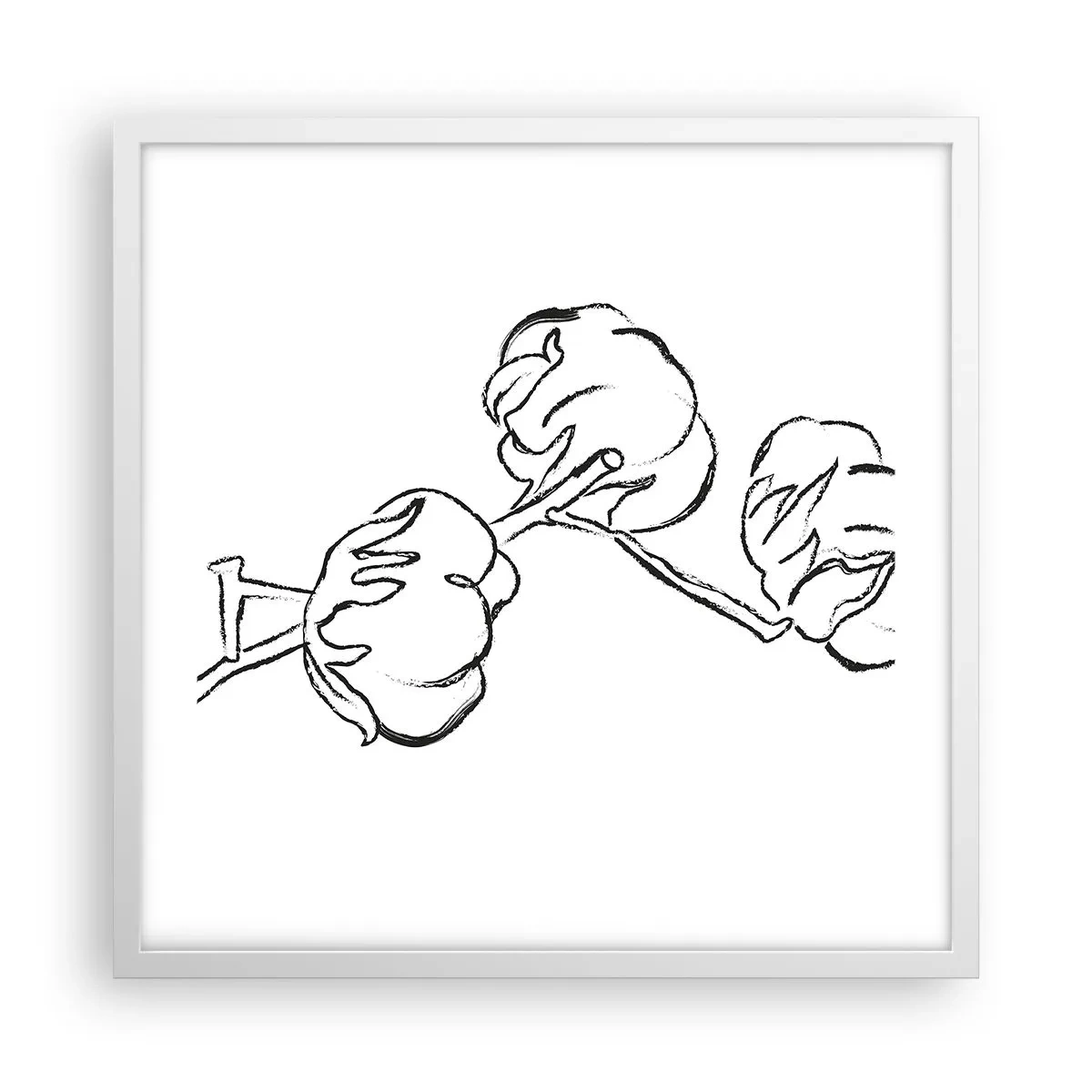 Poszter fekete keretben - Pamut pehely - 50x50 cm