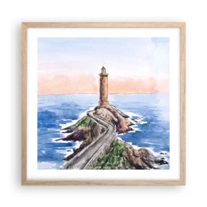 Poszter világos tölgy keretben - Szemben a tengerrel - 50x50 cm
