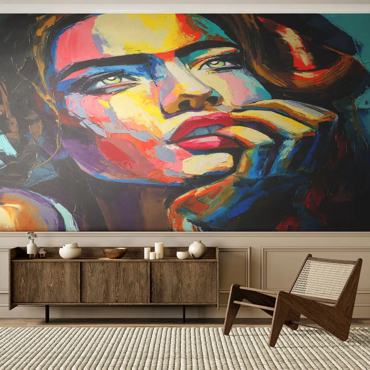 Fotótapéta Premium Canvas - Az álmok úgy repülnek az égen, mint a madarak - Egy nő portréja, Arc, Darab - 150x105 cm