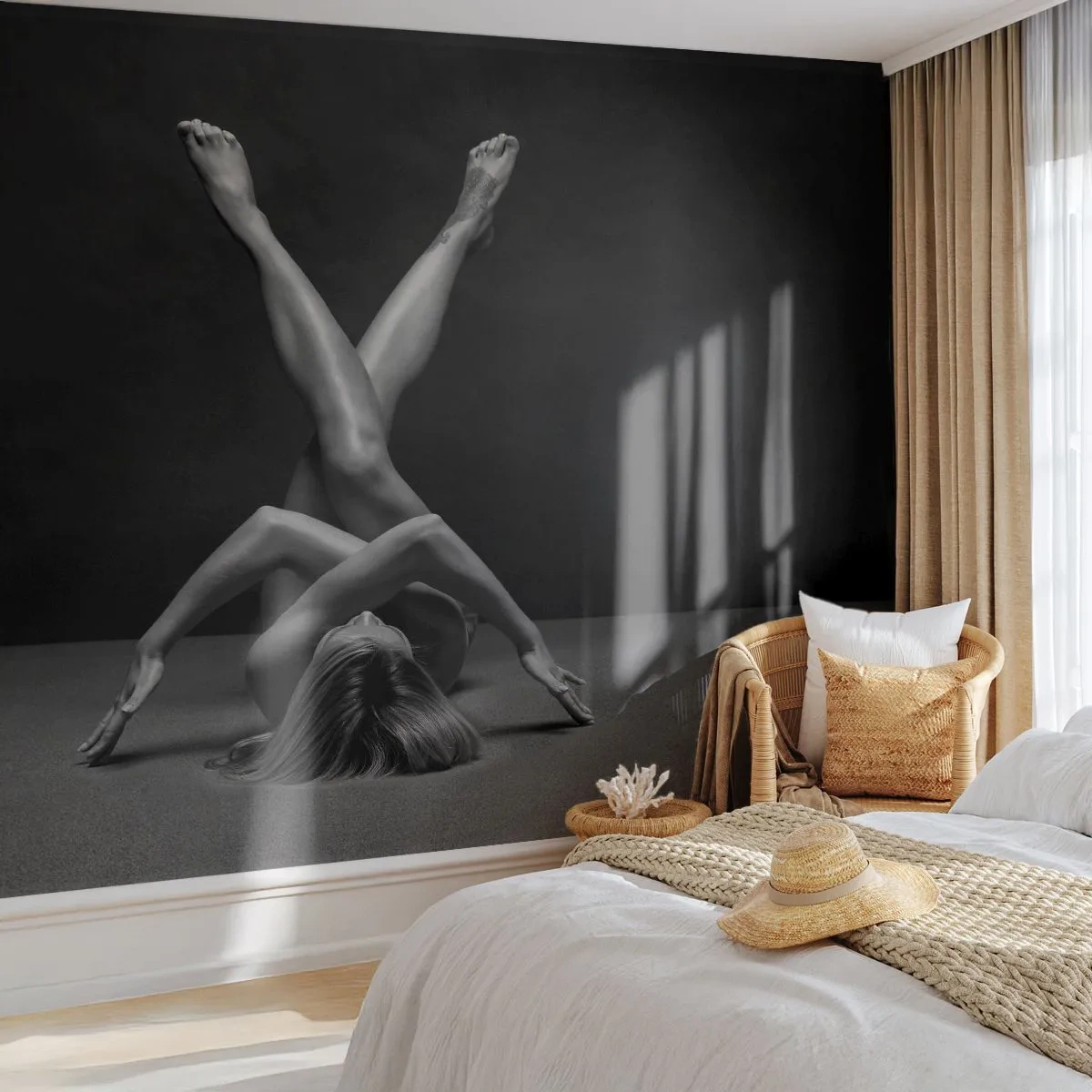 Fotótapéta Premium Canvas - A meztelenség geometriája - Nő, Darab, Test - 250x175 cm