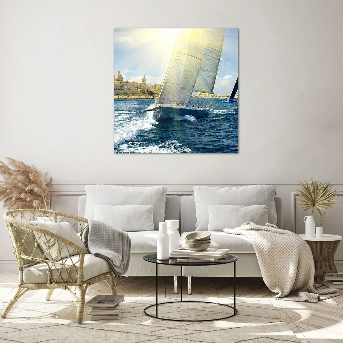Üveg kép - Ideje elhagyni a várost - 70x70 cm