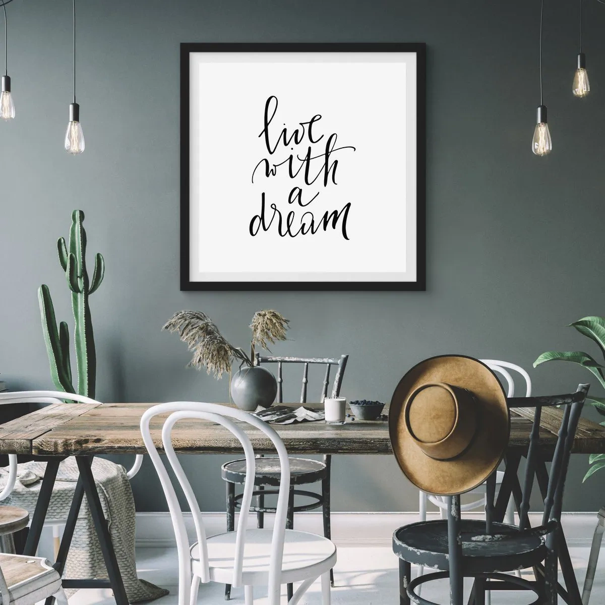 Poszter fehér keretben - Természetesen - 40x40 cm