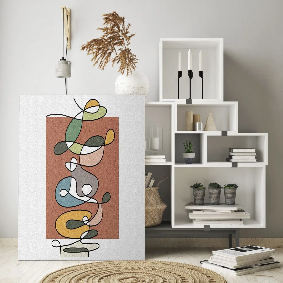 Üveg kép - Absztrakció: színes kuszaság - 50x70 cm