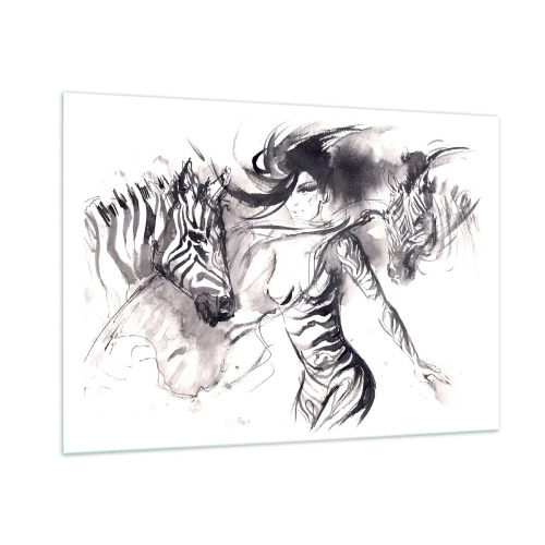 Üveg kép - Tánc a zebrákkal - 100x70 cm