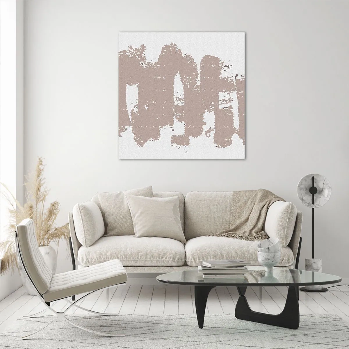 Üveg kép - Absztrakció lágy rózsaszínben - 40x40 cm