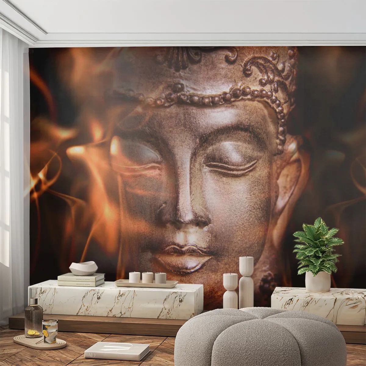 Fotótapéta Premium Sand - Csak itt és most létezik - Buddha, Vallás, Ázsia - 100x70 cm