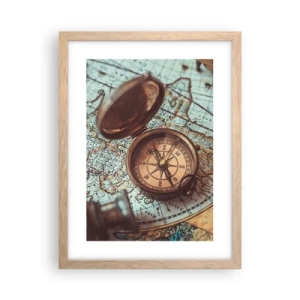 Poszter világos tölgy keretben - A kalandvágynak - 30x40 cm