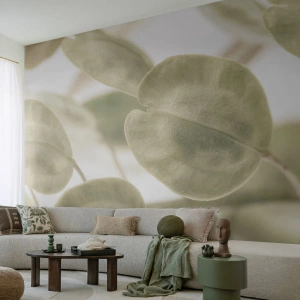 Fotótapéta Standard Eco - Finom világoszöld levelek világos háttéren - 100x70cm - Kezdetben levelek voltak... - Modern fali dekoráció nappalihoz és hálószobához ARTTOR