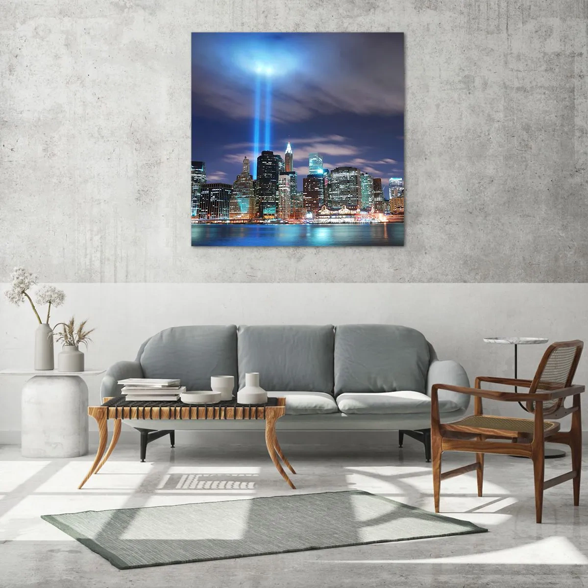 Üveg kép - Érd el a fénnyel az eget - 70x70 cm