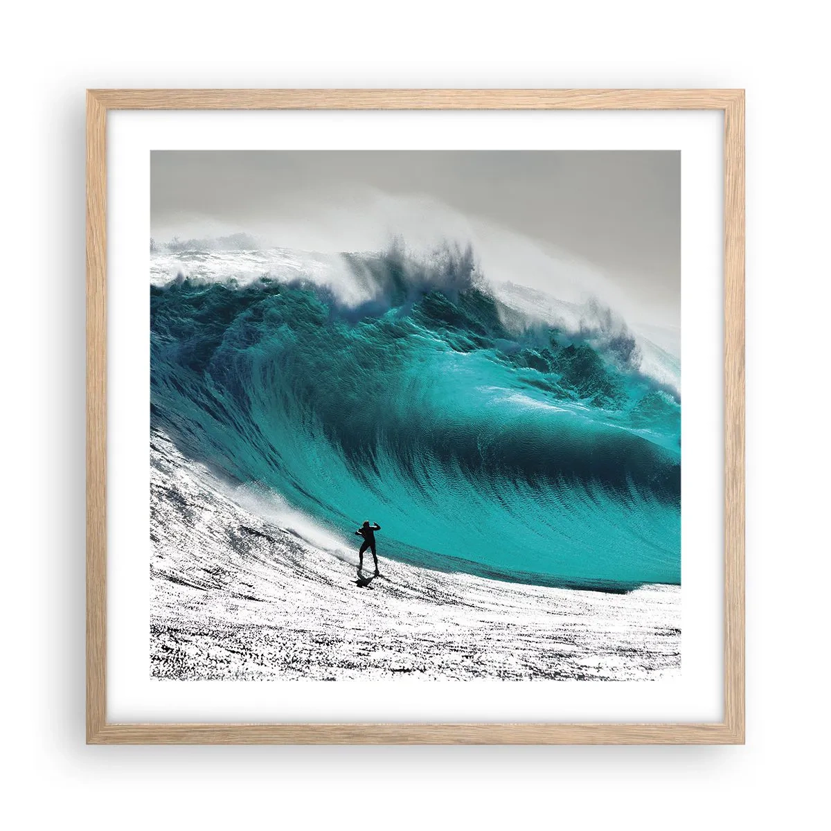 Poszter világos tölgy keretben - Kihívás elfogadva - 50x50 cm