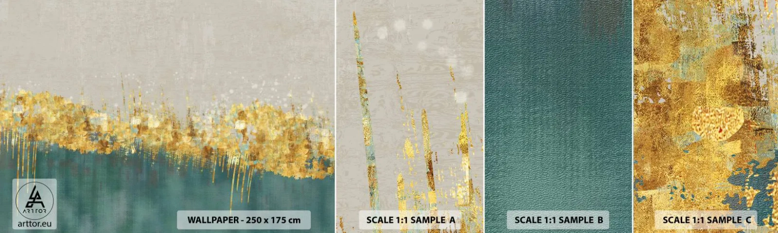 Fotótapéta Minta Standard Eco - Az aranyhatár - Art Deco, Darab, Pasztell - 100x30 cm