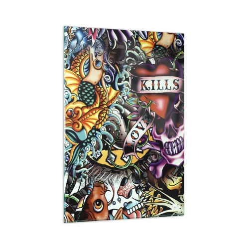 Üveg kép - A tetováló művész álma - 80x120 cm