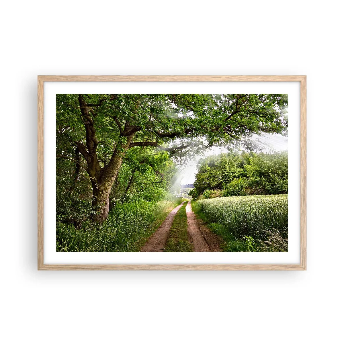 Poszter világos tölgy keretben - Et in Arcadia ego - 70x50 cm